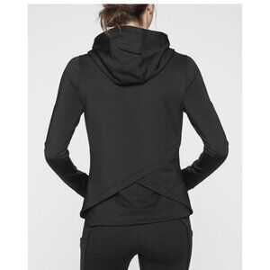 Athleta Black Fleece-Lined Long Sleeve Athletic Hoodie Sweatshirt